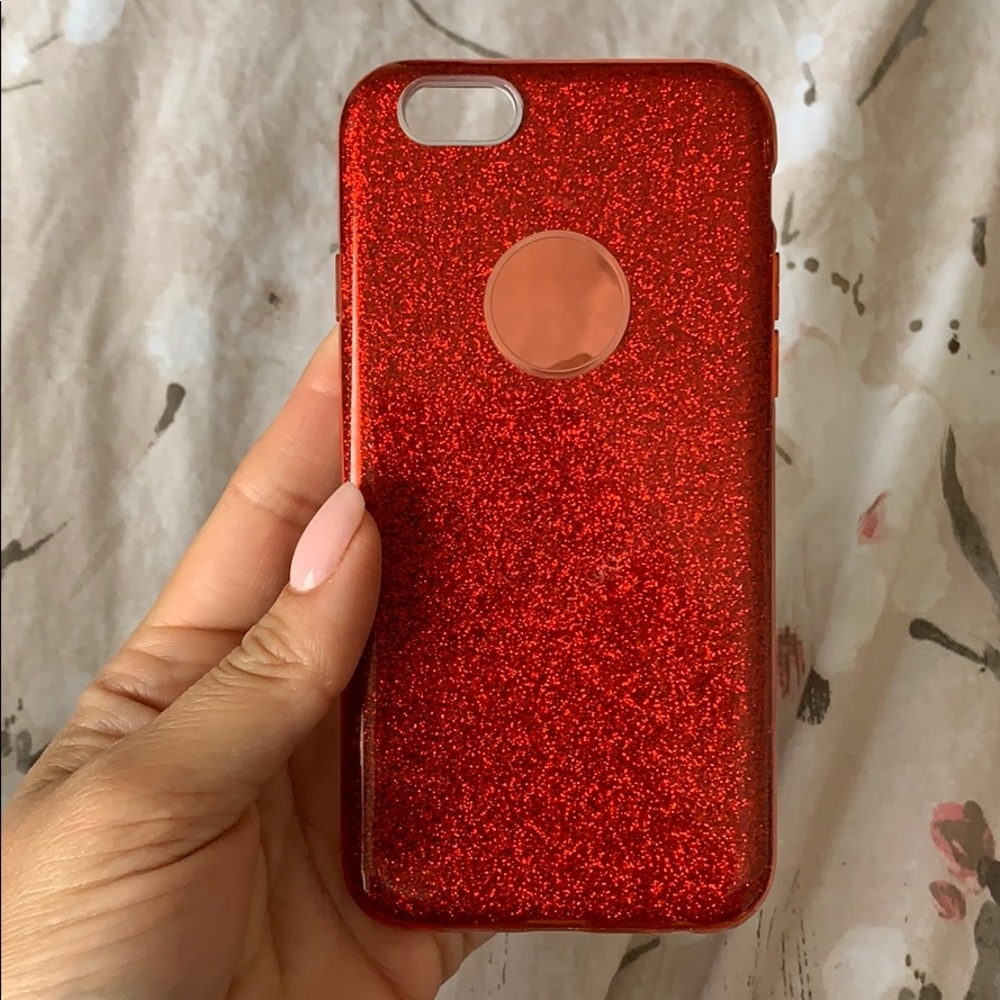 Red sparkly Iphone 6s/6 case